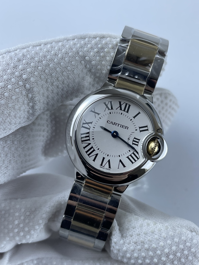 (준비완료/특급배송)NO.2181/V6공장 까르띠에 발롱블루 콤비 스몰 28MM 여성용